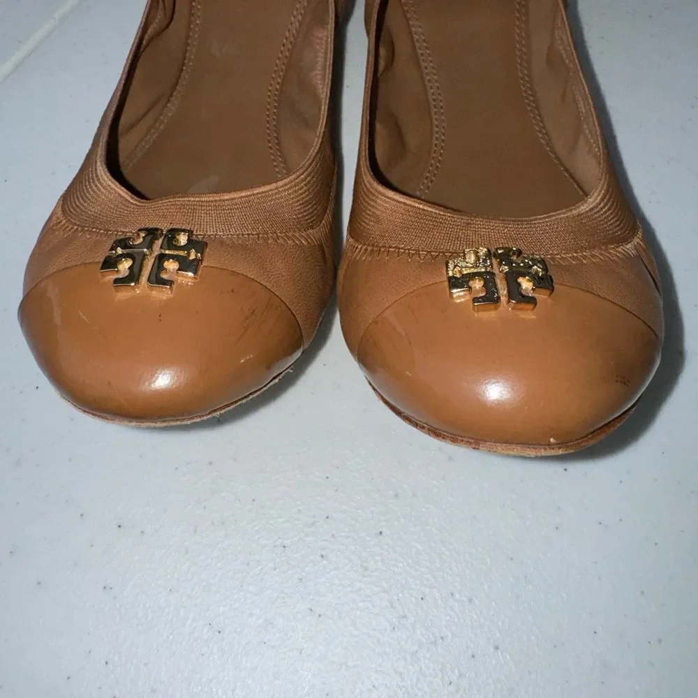 Tory Burch Camel Classic Ballet Flats sz 8